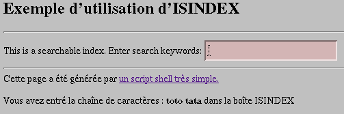 ISINDEX : resultats suite avec toto et tata