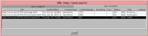 Zoom sur http://www.essi.fr/, onglet TextHtml