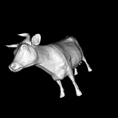 Une vache en Flat Shading
