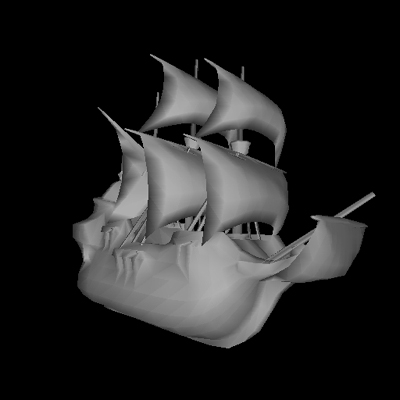 Un gallion en Gouraud Shading