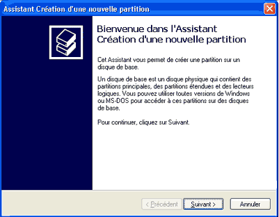 Cration d'une partition
