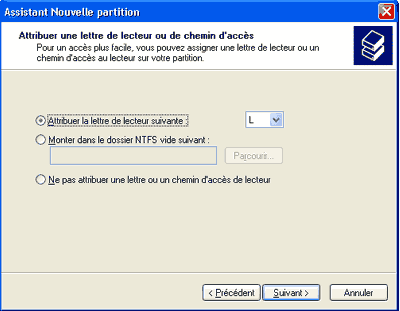 Cration d'une partition